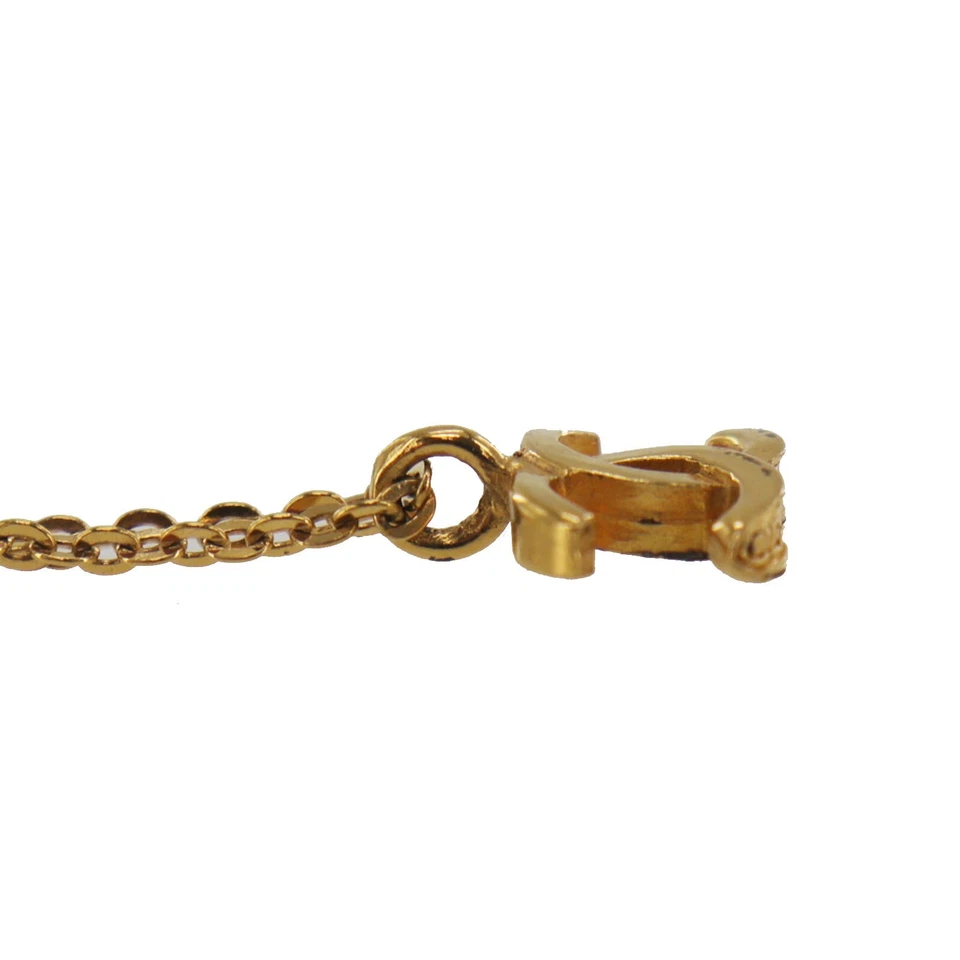 CHANEL Used CC Logos Gold Plated Chain Necklace 376 Vintage