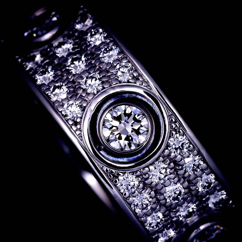 Cartier Love Pave Diamond Ring 18K WG 750 size48 4-4.5(US)