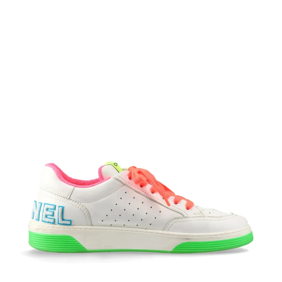 Chanel Coco Mark Leather Sneakers 43 Men's Multicolor