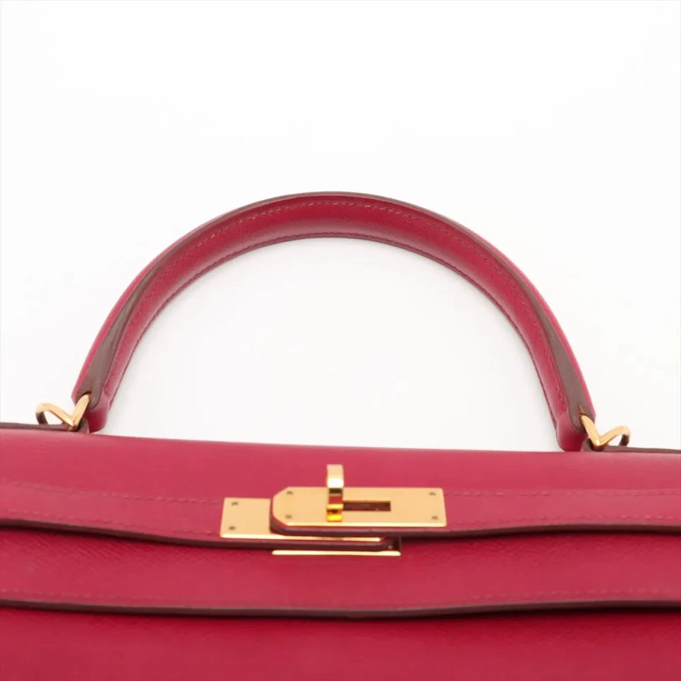Hermès Kelly 35 Veau Epsom Ruby Gold Metal Fittings P Stamp 2012