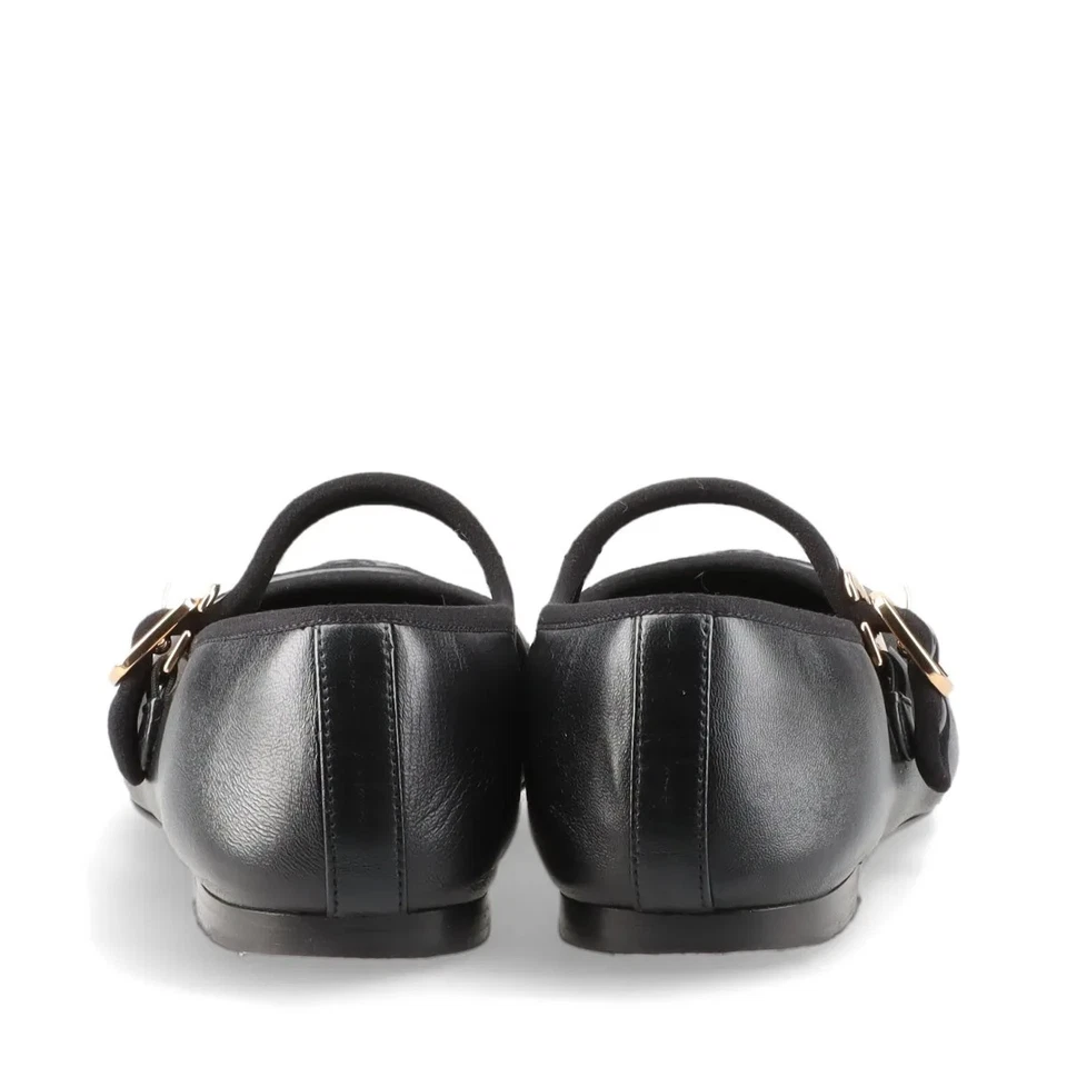 Chanel Coco Mark Matelasse 24S Leather Pumps 38 Ladies' Black Strap Mary
