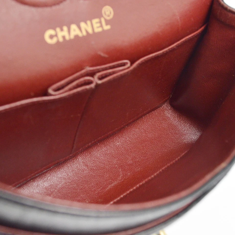 Chanel Black Lambskin Small Classic Double Flap Shoulder Bag
