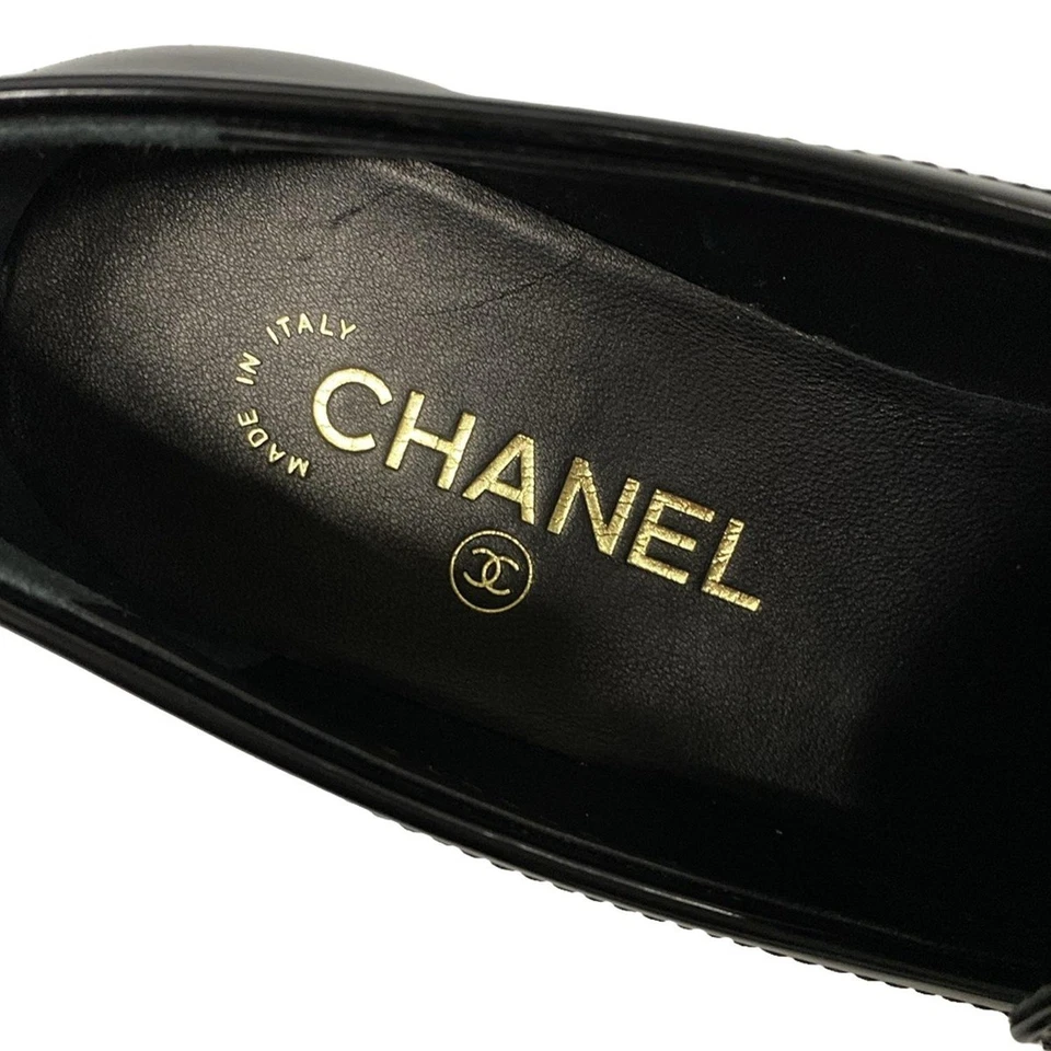 CHANEL Black Shiny Calfskin Women's Shoes