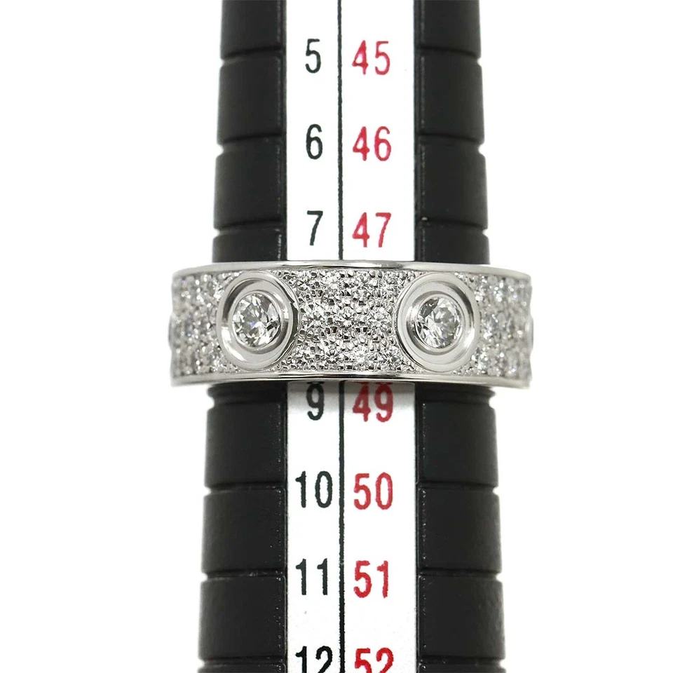 Cartier Love Pave Diamond Ring 18K WG 750 size48 4-4.5(US)
