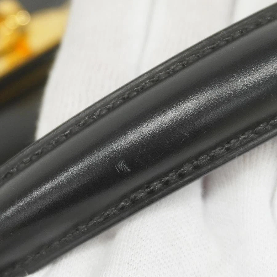 HERMES Kelly 28 Box Calf Handbag Black Circle R (1988)