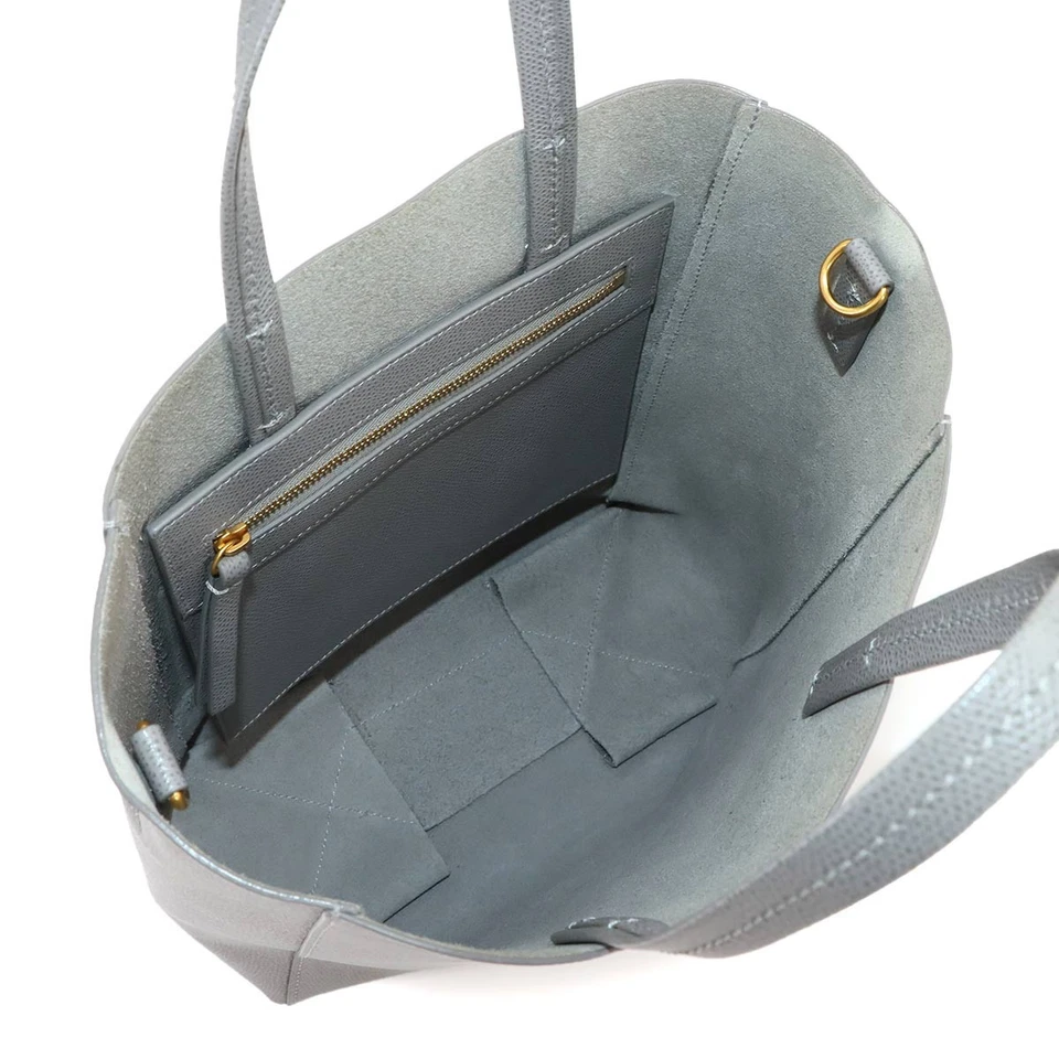 CELINE Small Vertical Cabas 2 way Tote Shoulder Bag Leather Grey
