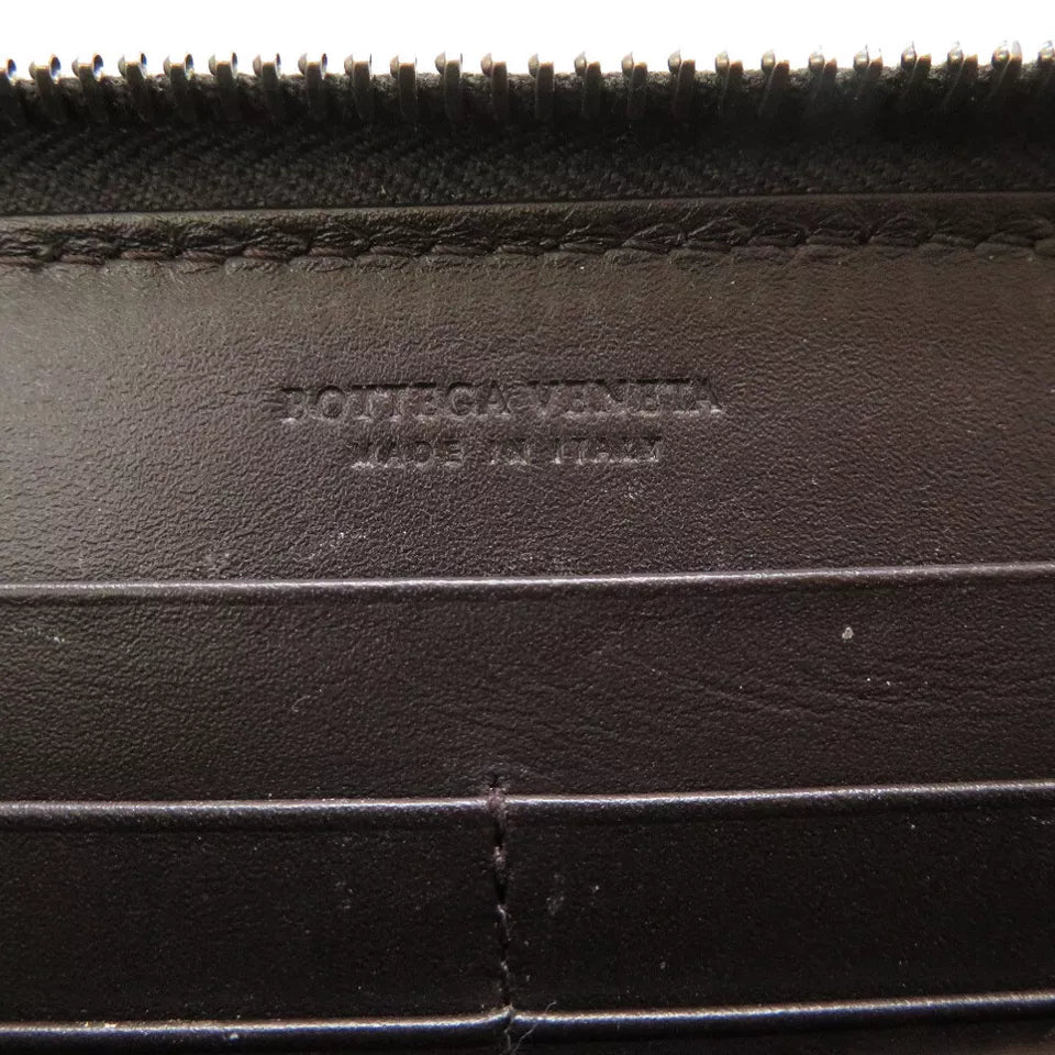 BOTTEGA VENETA Intrecciato Long Wallet – Brown Leather