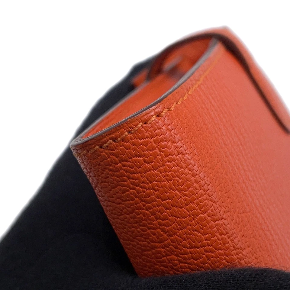 HERMES Kelly Wallet Chevre Myzore Goatskin Orange