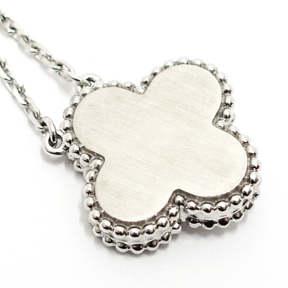 Van Cleef & Arpels K18WG Vin Alhambra Necklace Guilloche 1PD 2020 Holiday Limited Edition
