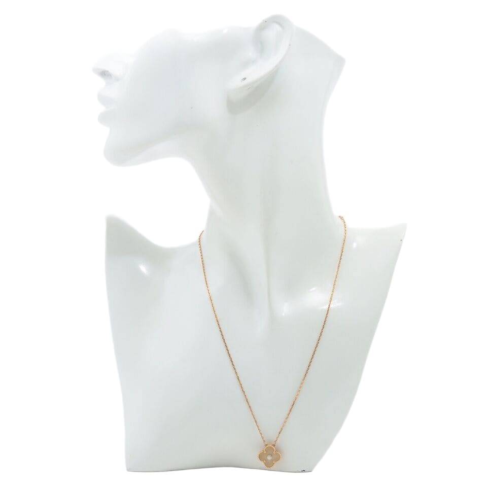 Van Cleef & Arpels Vintage Alhambra Golden Shell Diamond Necklace