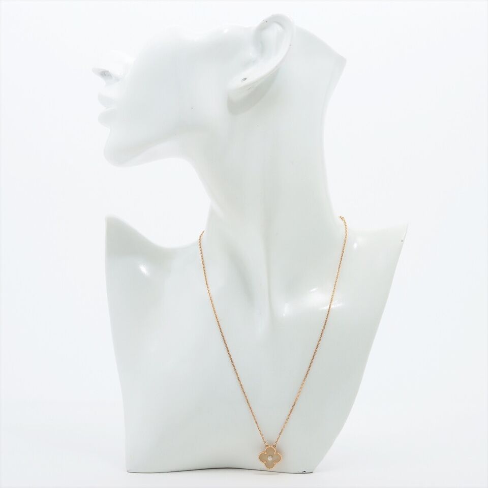 Van Cleef & Arpels Vintage Alhambra Golden Shell Diamond Necklace