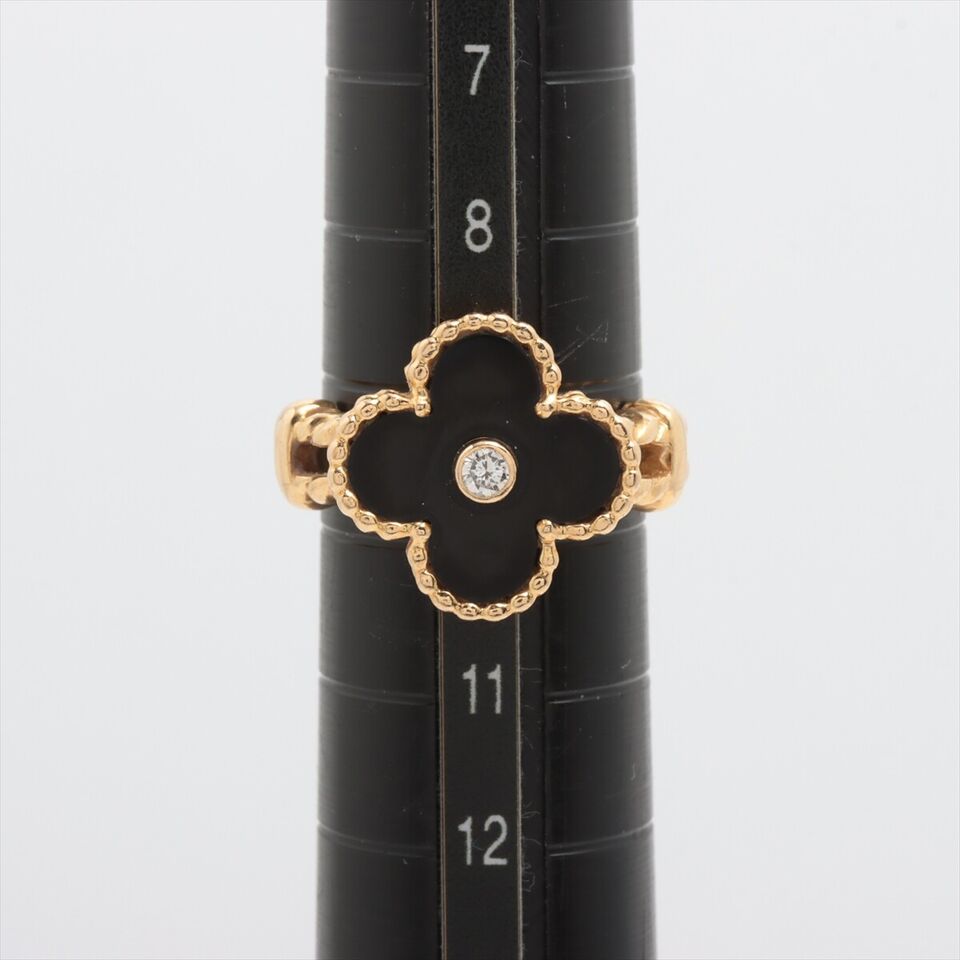 Van Cleef & Arpels Vintage Alhambra Onyx Diamond Ring