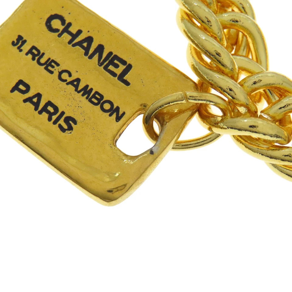 CHANEL Vintage with Logo Bracelet Metal Ladies