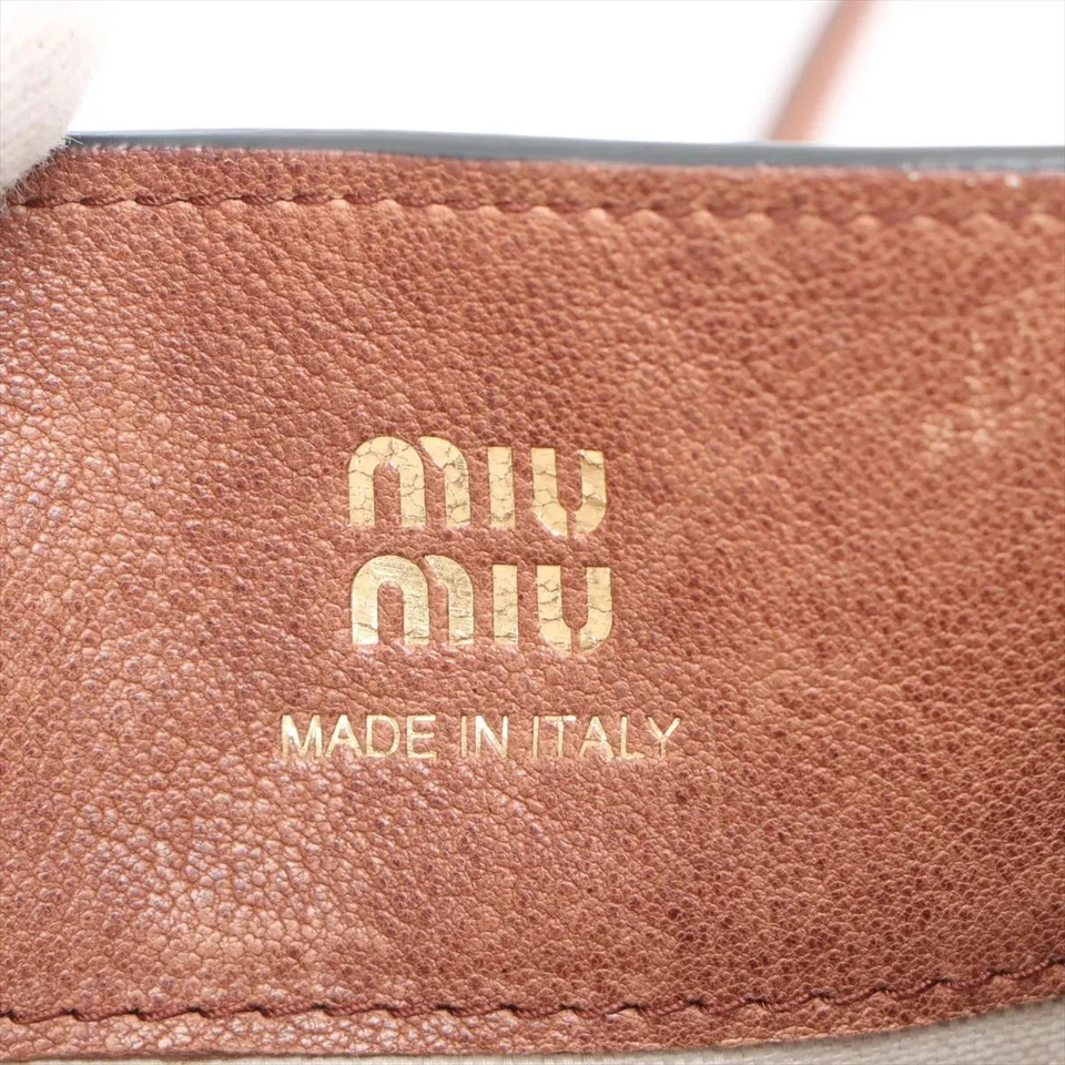 Miu Miu Nappa Leather Shoulder Bag Brown