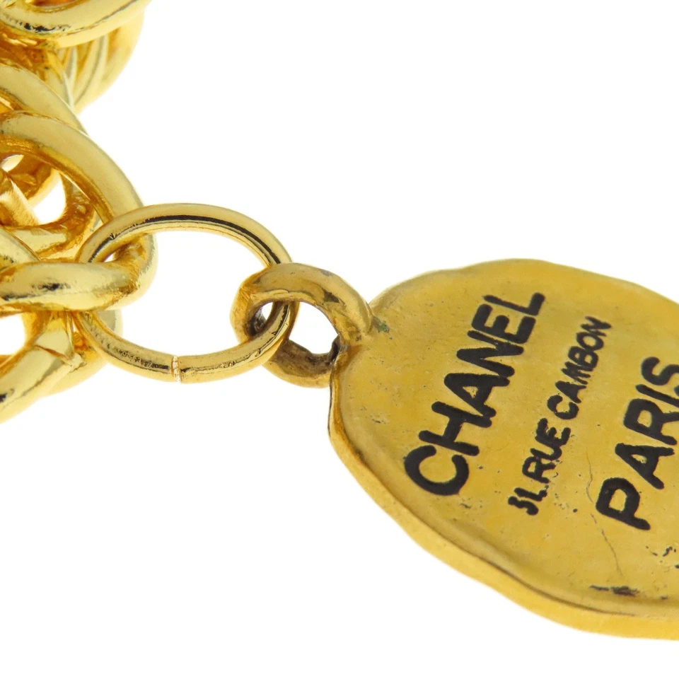 CHANEL Vintage with Logo Bracelet Metal Ladies