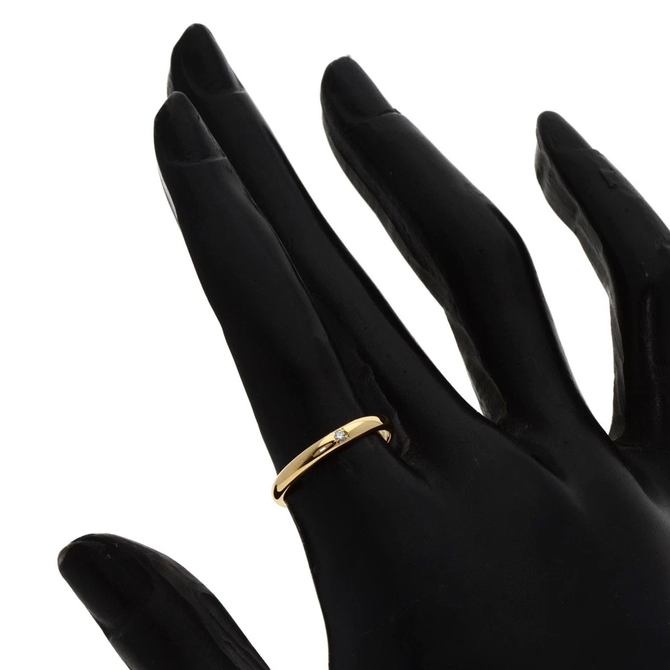 CARTIER Classic Wedding 1P Diamond Ring K18 Yellow Gold Ladies