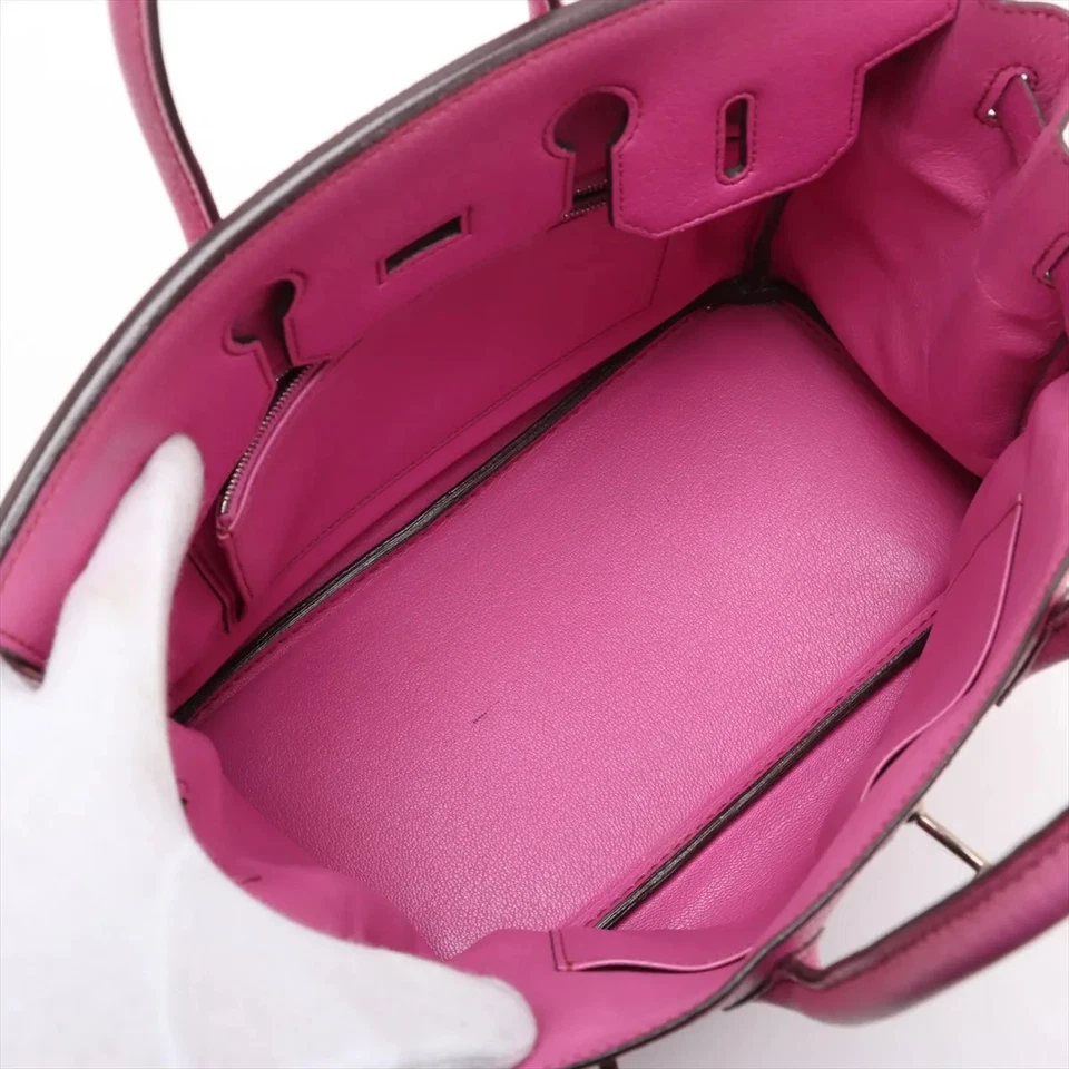 Hermès Haut à Courroies 28 Coromandel Pink Silver Metal Fittings J Stamp 2006