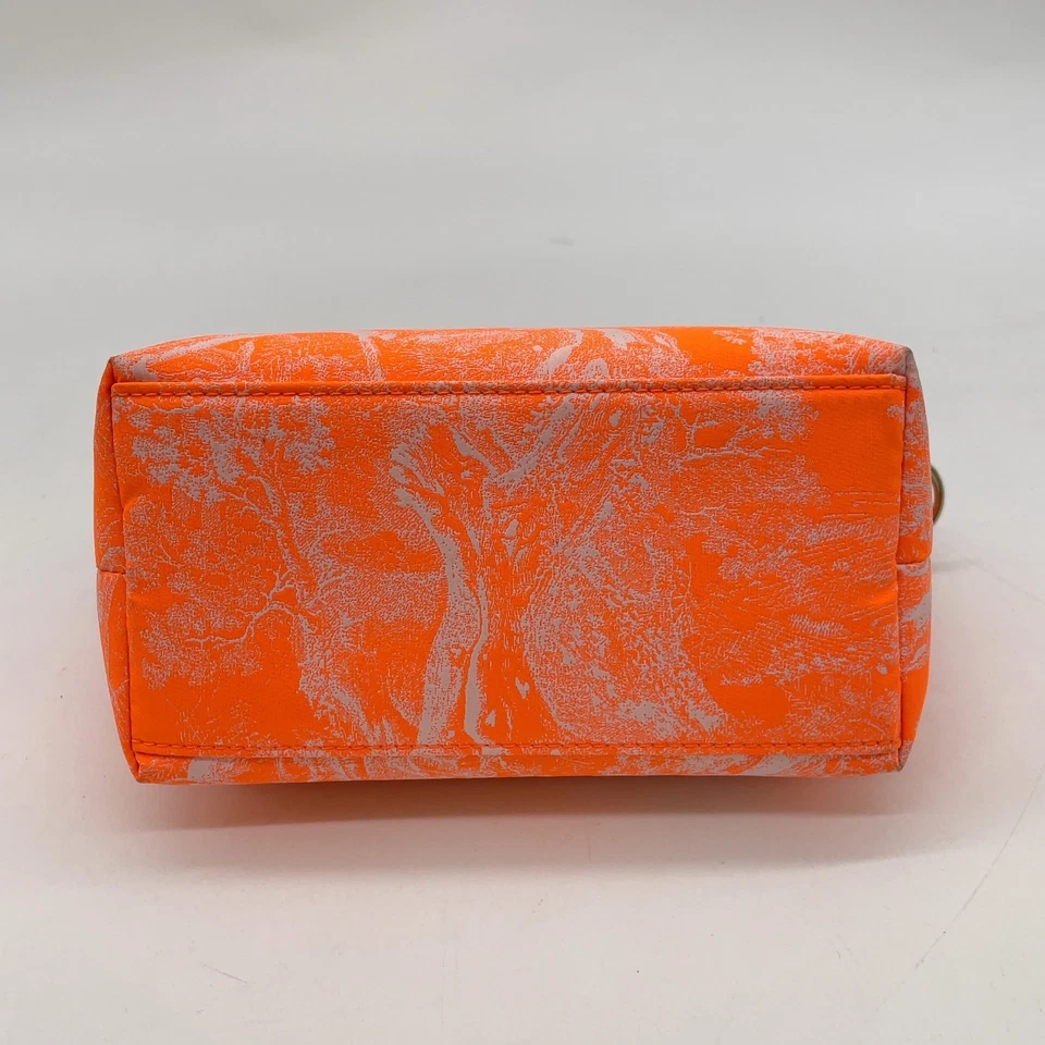 Christian Dior CD Logo Canvas Leather Orange Pouch
