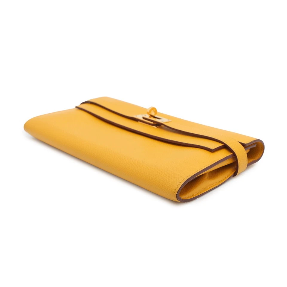 HERMES Kelly wallet long Epsom Jaune Ambre