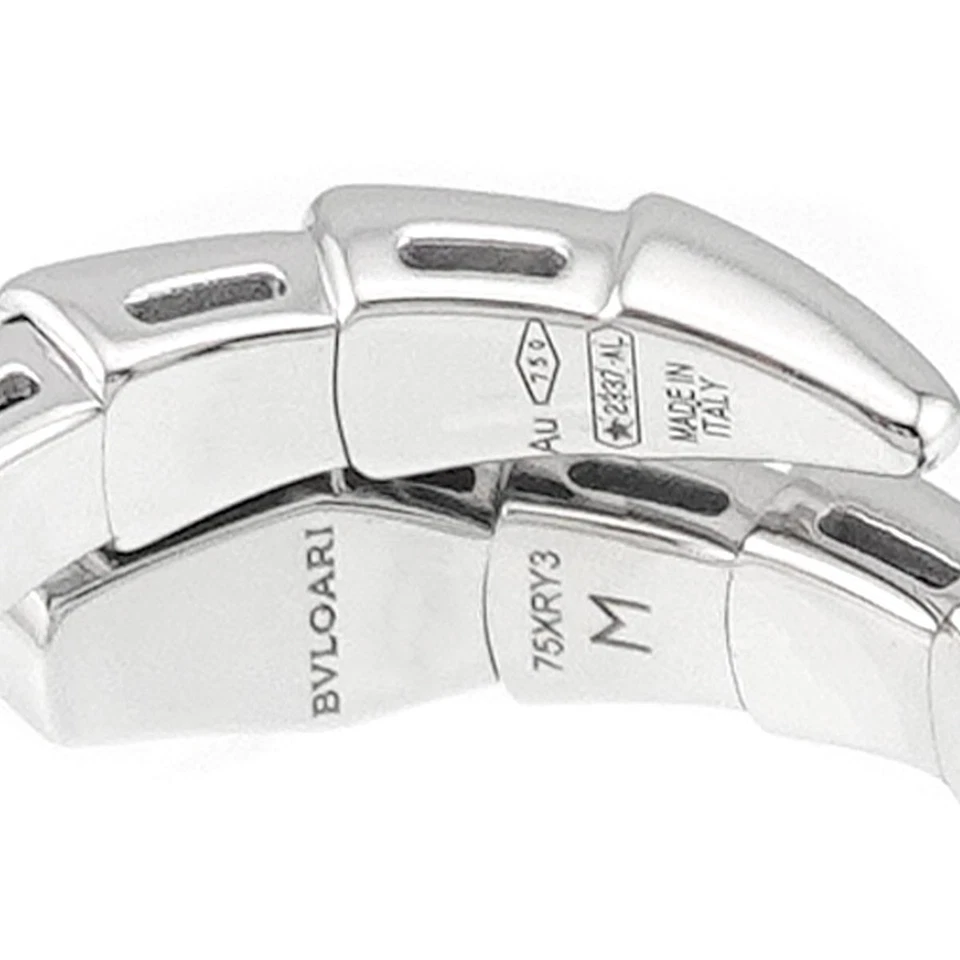 BVLGARI Serpenti Viper Ring 18K White Gold 750 Size M 5.5-5.75(US)