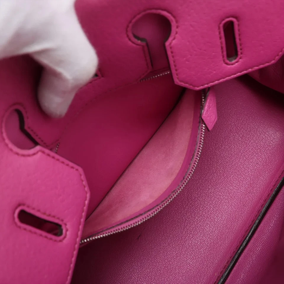 Hermès Haut à Courroies 28 Coromandel Pink Silver Metal Fittings J Stamp 2006