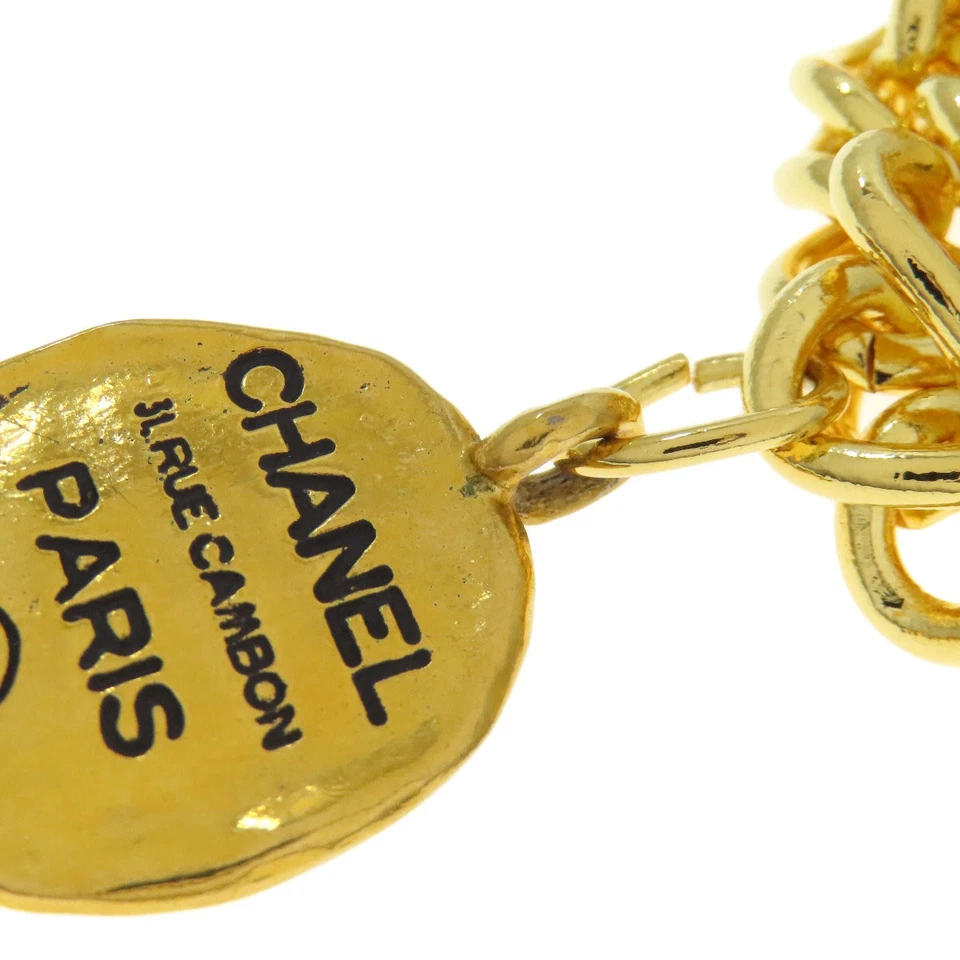 CHANEL Vintage with Logo Bracelet Metal Ladies