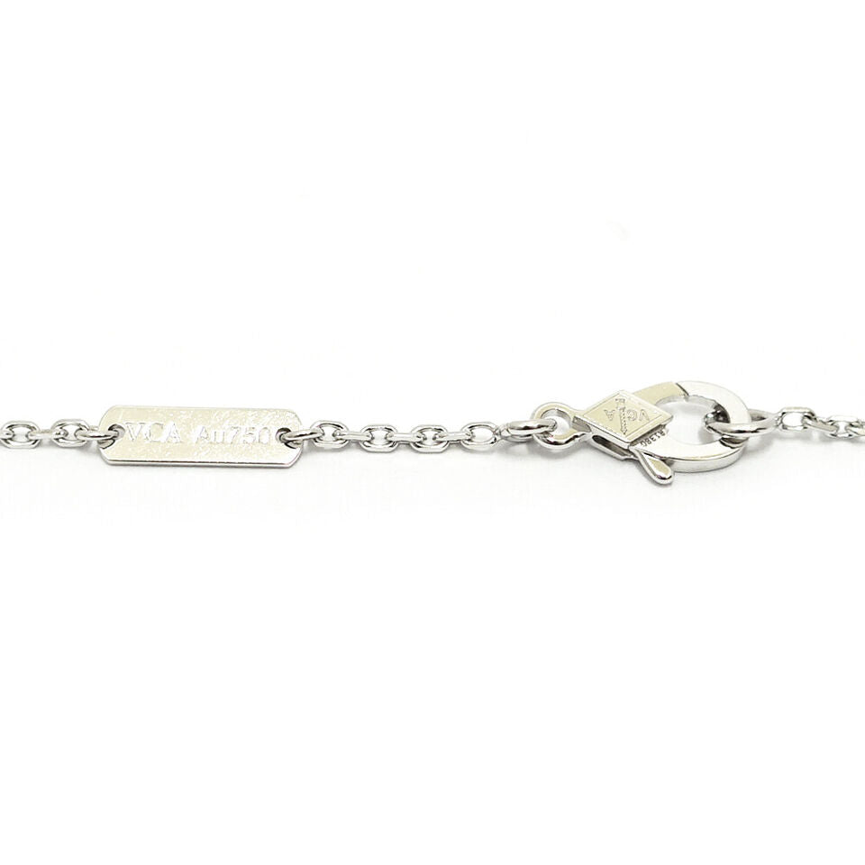 Van Cleef & Arpels K18WG Vin Alhambra Necklace Guilloche 1PD 2020 Holiday Limited Edition