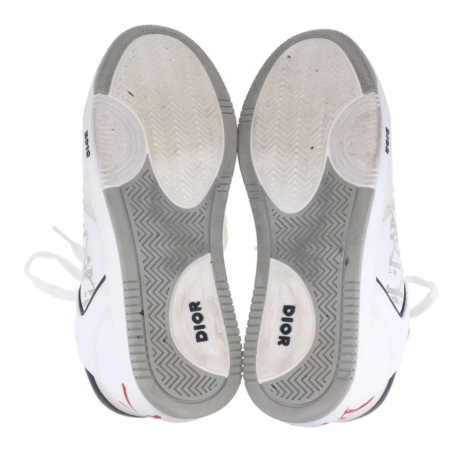 Dior x Sean Stussy B27 Leather Sneakers 41 Men's White Oblique Shoelaces