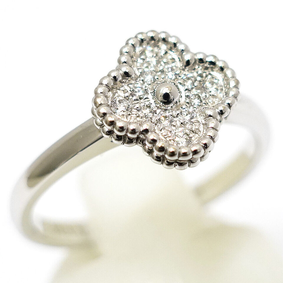 Van Cleef & Arpels K18WG Sweet Alhambra Diamond Ring