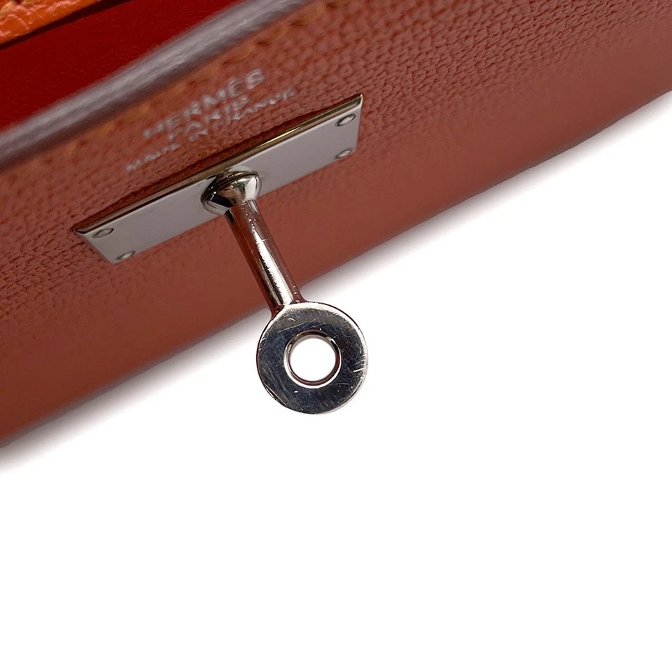 HERMES Kelly Wallet Chevre Myzore Goatskin Orange