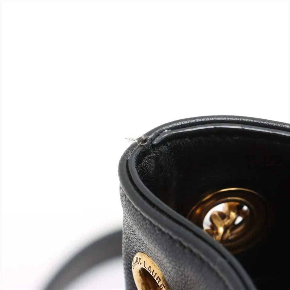 Saint Laurent Paris Joe Leather Chain Shoulder Bag Black