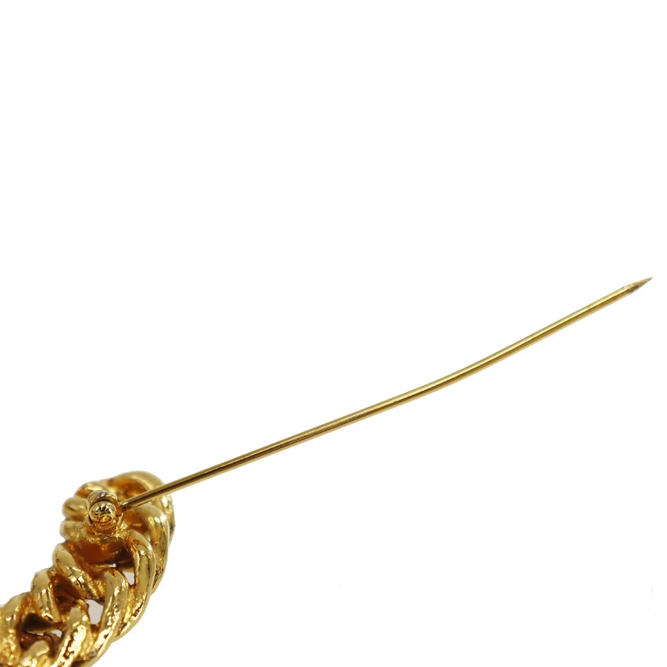 CHANEL CC Logos Used Pin Brooch Gold Plated 1107 France Vintage