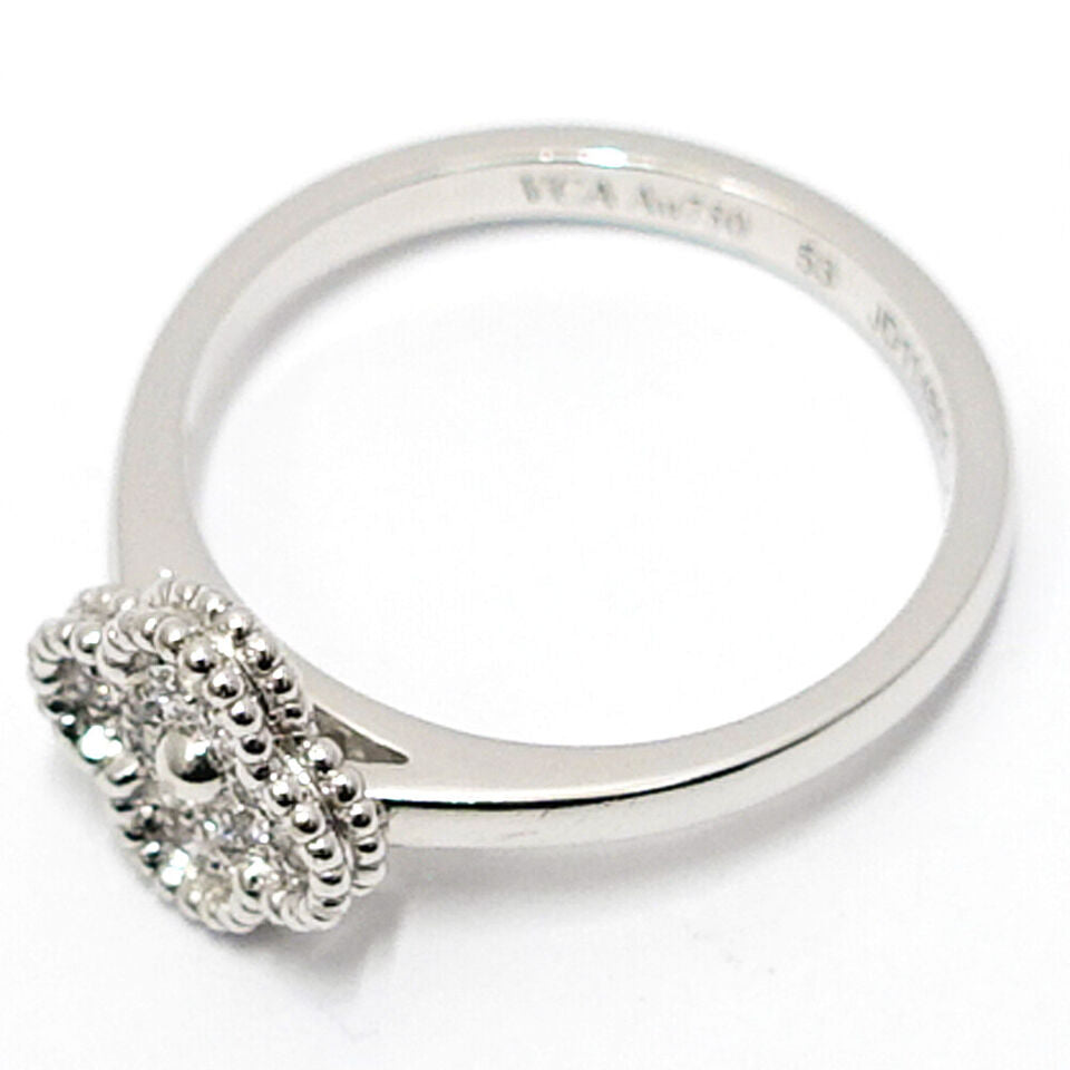Van Cleef & Arpels K18WG Sweet Alhambra Diamond Ring