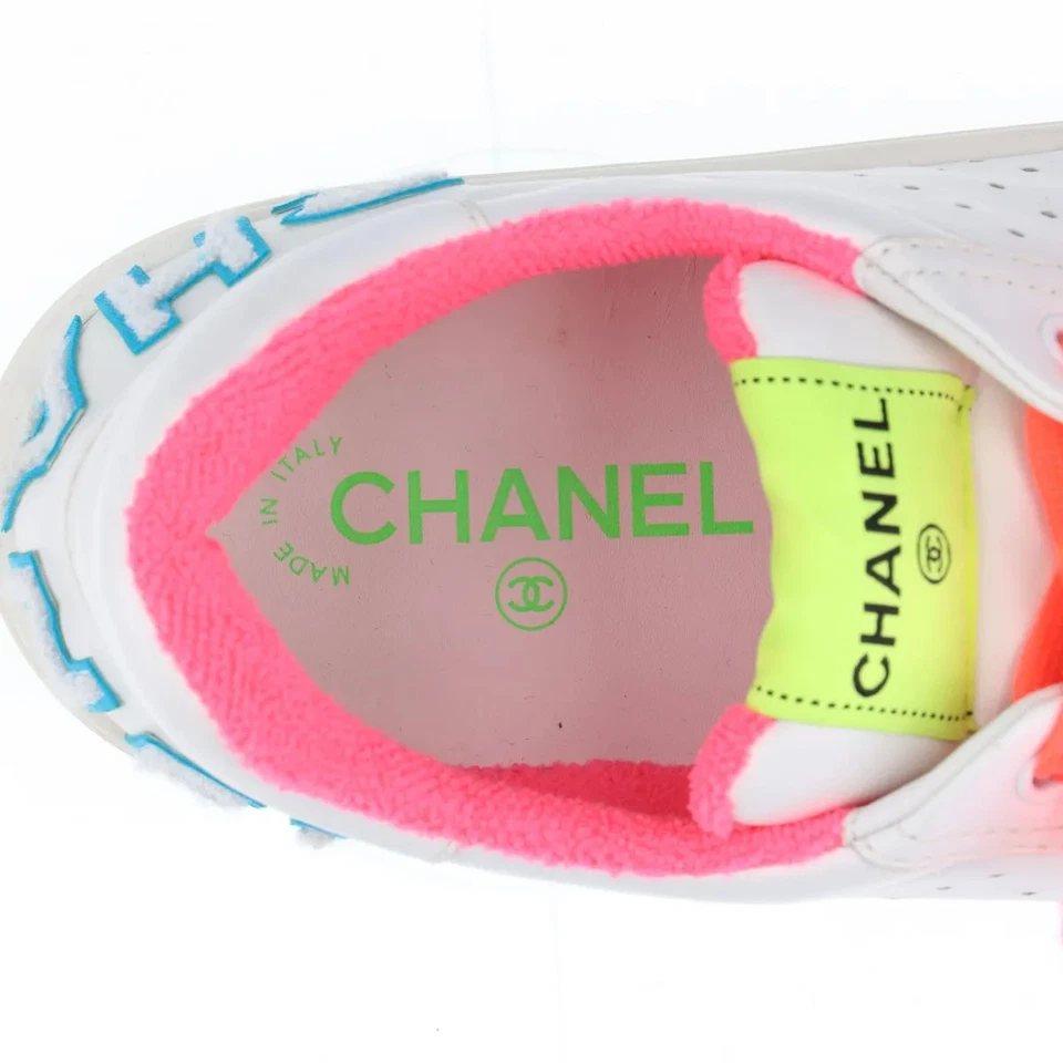 Chanel Coco Mark Leather Sneakers 43 Men's Multicolor
