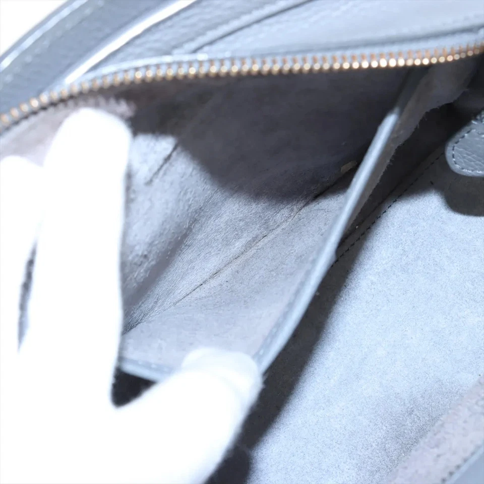 Celine Luggage Nano Shopper Leather 2 Way Handbag Gray