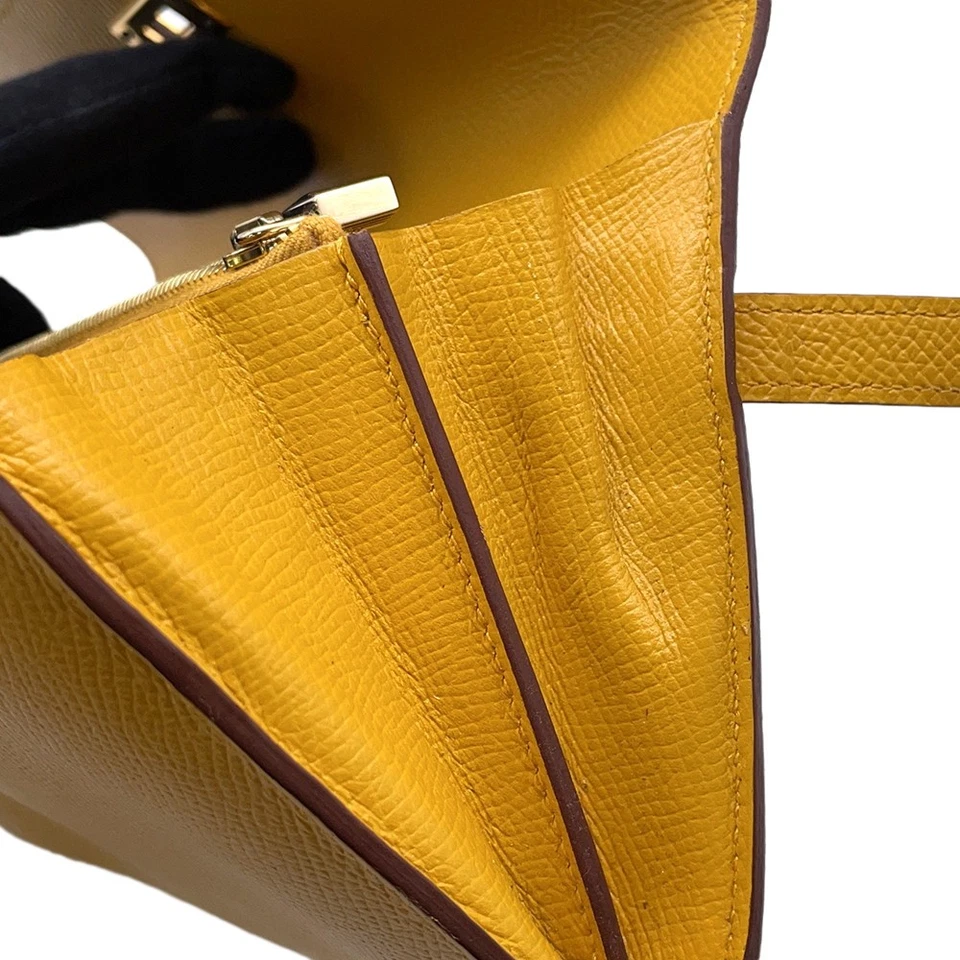 HERMES Kelly wallet long Epsom Jaune Ambre
