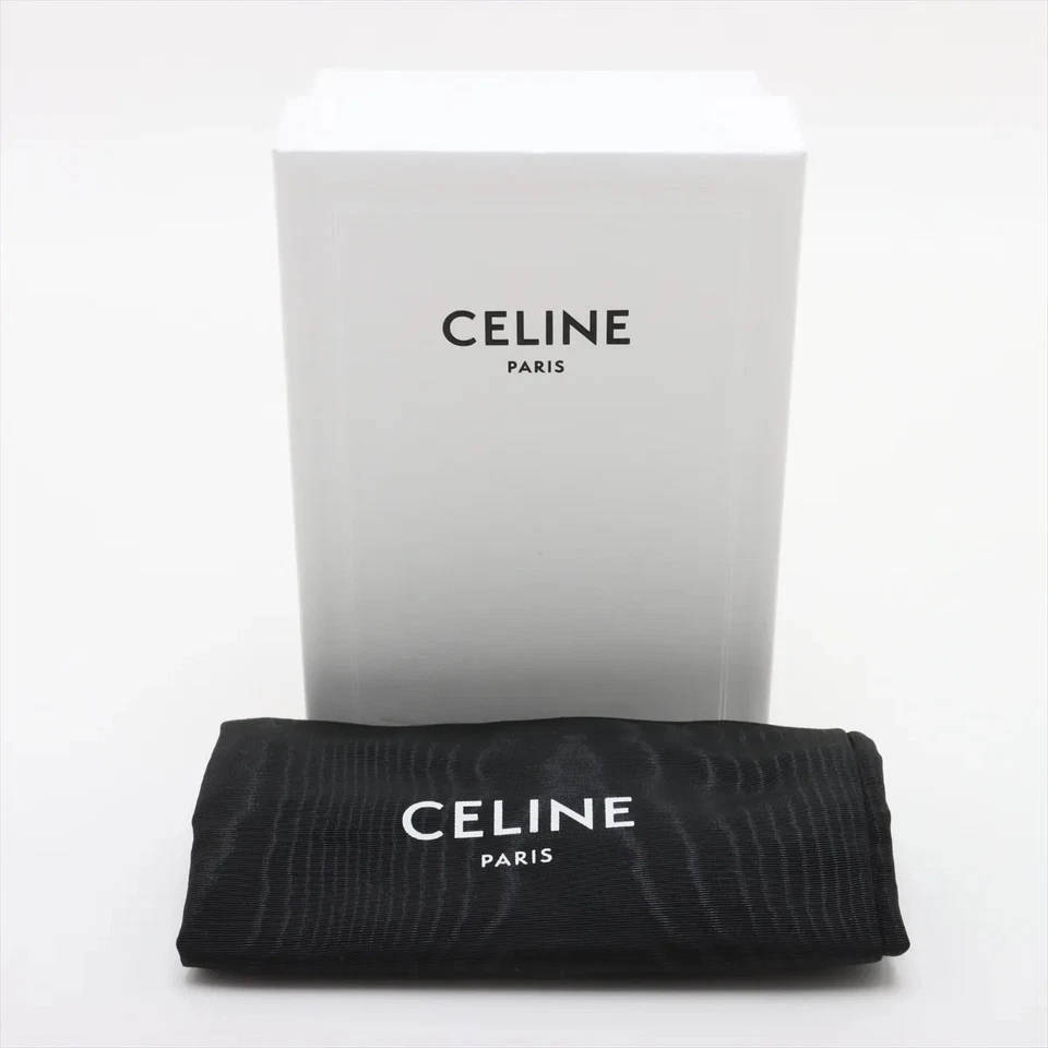 Celine Triomphe Small Flap Wallet PVC x Leather Compact Wallet Brown