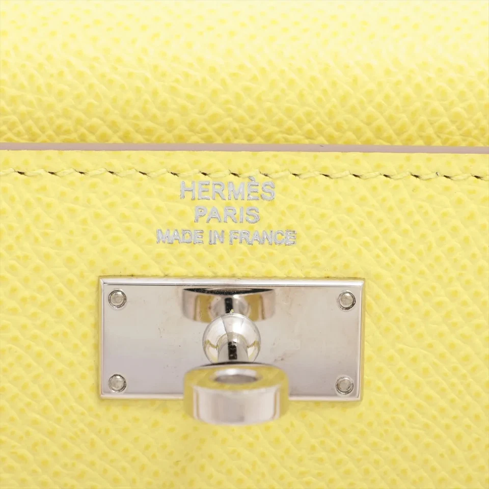 Hermès Kelly WALLET LONG DEPLIANT Veau Epsom Wallet Yellow Silver Metal Fittings