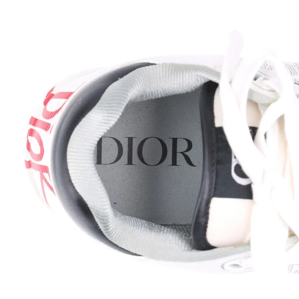 Dior x Sean Stussy B27 Leather Sneakers 41 Men's White Oblique Shoelaces