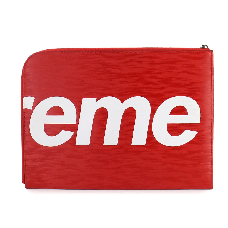 LOUIS VUITTON Supreme Epi Pochette Jour GM Clutch Bag Red White