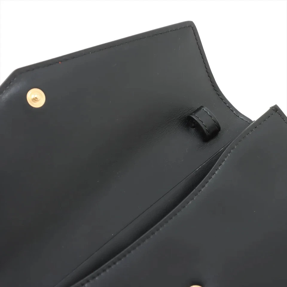 Miu Miu Leather Shoulder Wallet Black