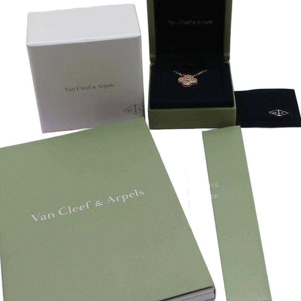 Van Cleef & Arpels VTG Alhambra Diamond Necklace in K18 Pink Gold