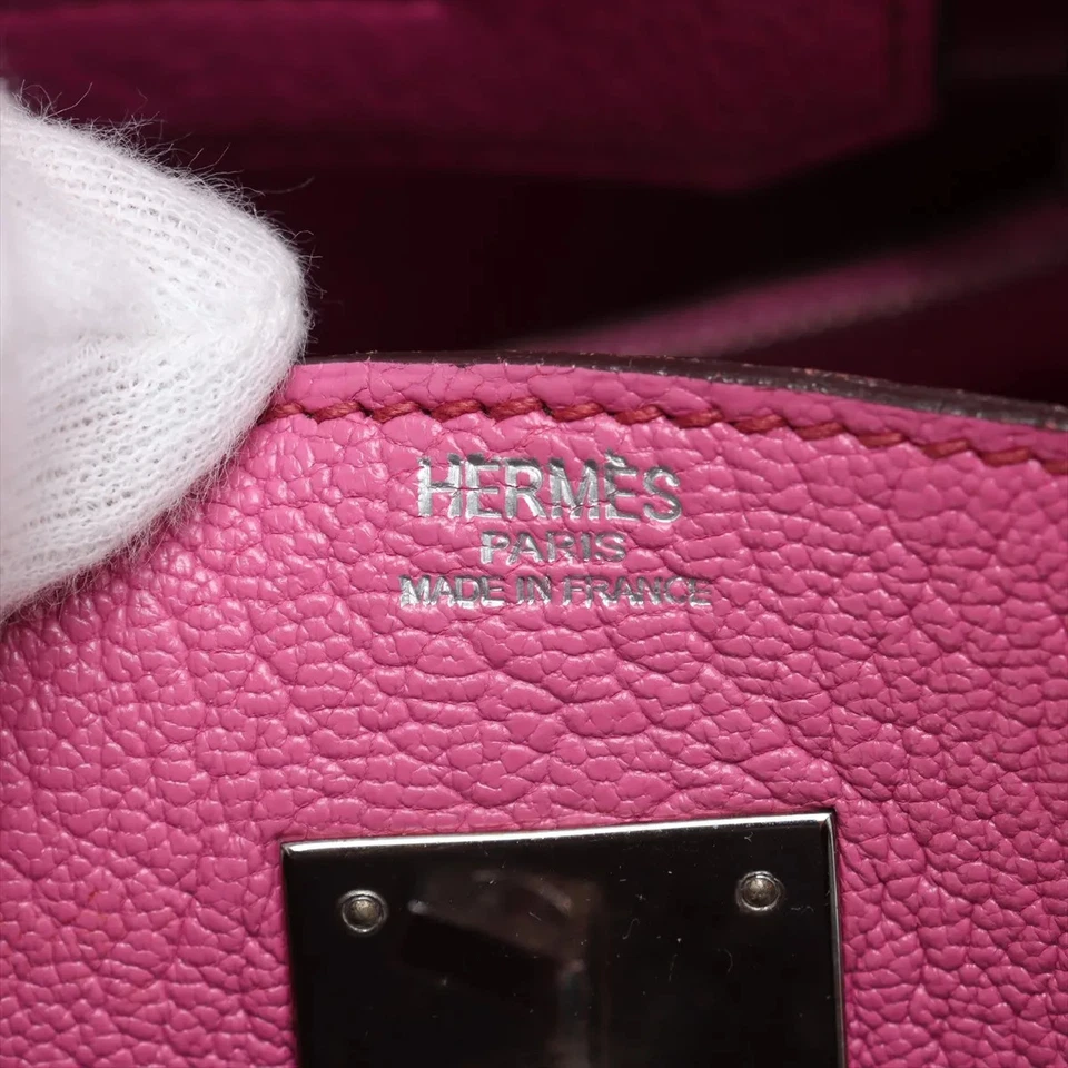 Hermès Haut à Courroies 28 Coromandel Pink Silver Metal Fittings J Stamp 2006