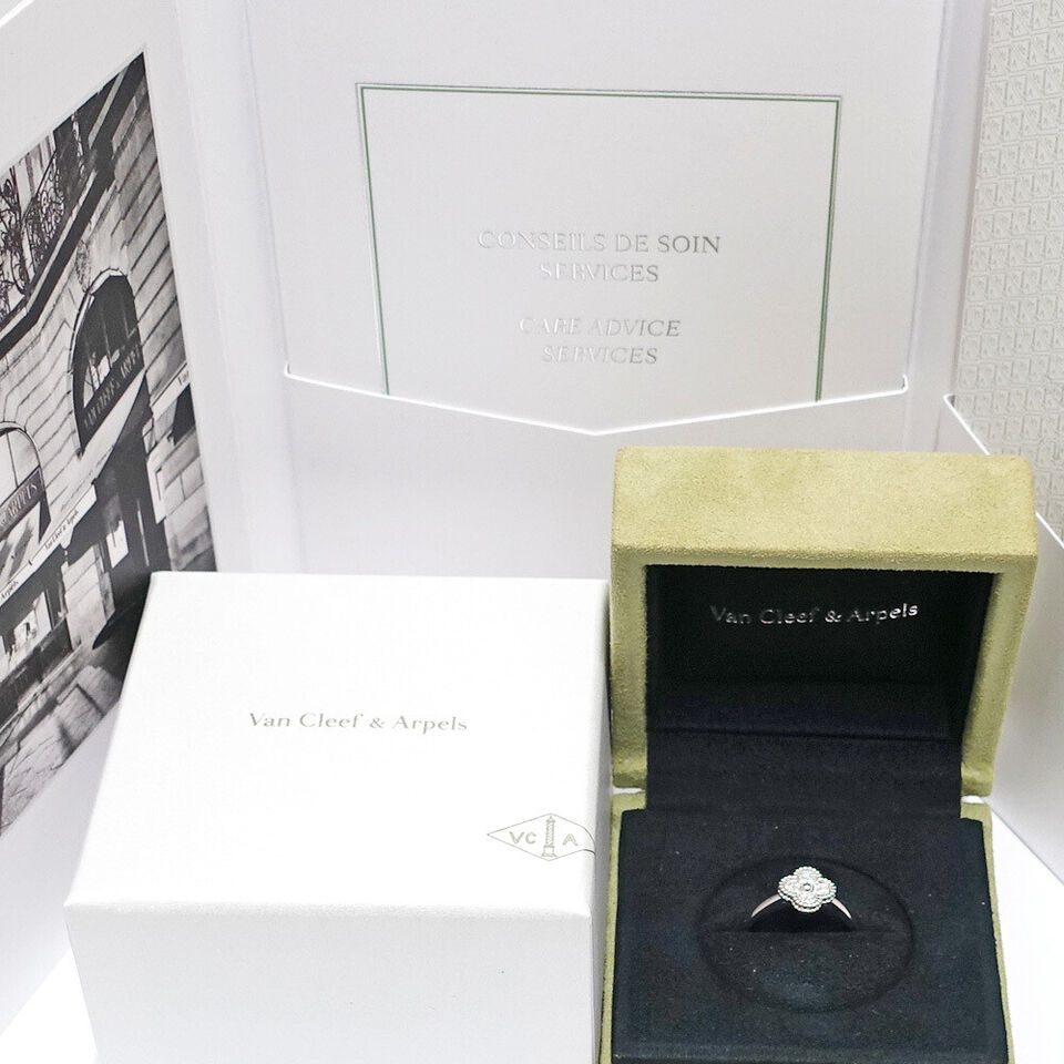 Van Cleef & Arpels K18WG Sweet Alhambra Diamond Ring