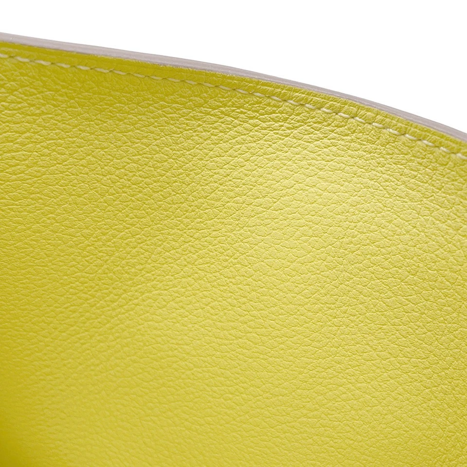 HERMES Constance Compact Evercolor Lime Wallet