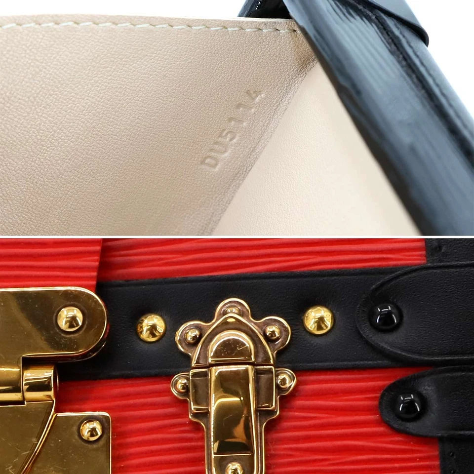 LOUIS VUITTON Epi Petite Malle Shoulder Bag Leather Copuelicot Noir