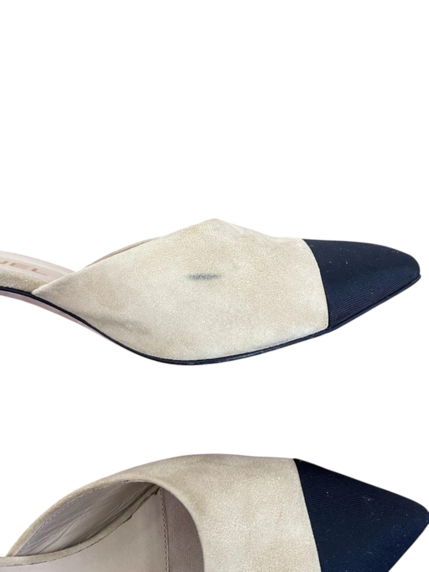 Chanel Suede Grosgrain Heeled Mules