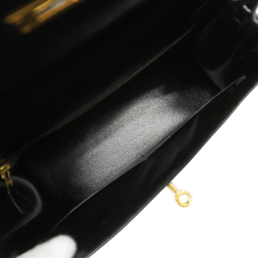 HERMES Kelly 28 Box Calf Handbag Black Circle R (1988)