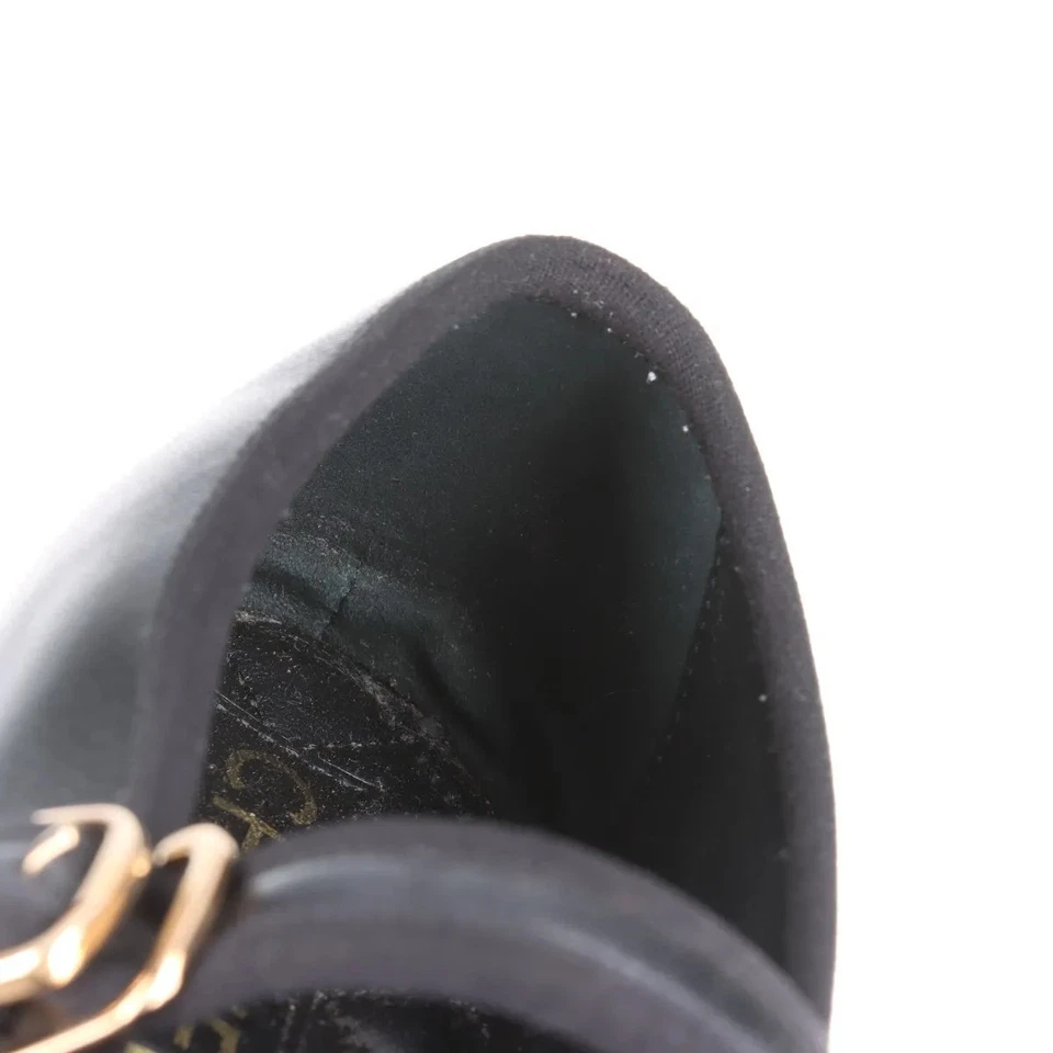 Chanel Coco Mark Matelasse 24S Leather Pumps 38 Ladies' Black Strap Mary