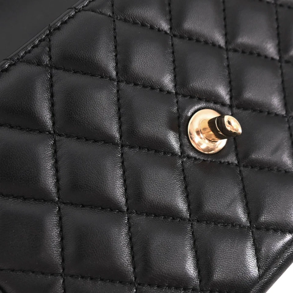 Chanel Black Lambskin Side Packs Shoulder Bag
